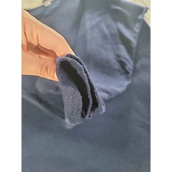 Lands End Mens XL Sweater Pullover Crew Neck Wool Blend Knit Dark Blue USA VTG - Picture 8 of 12